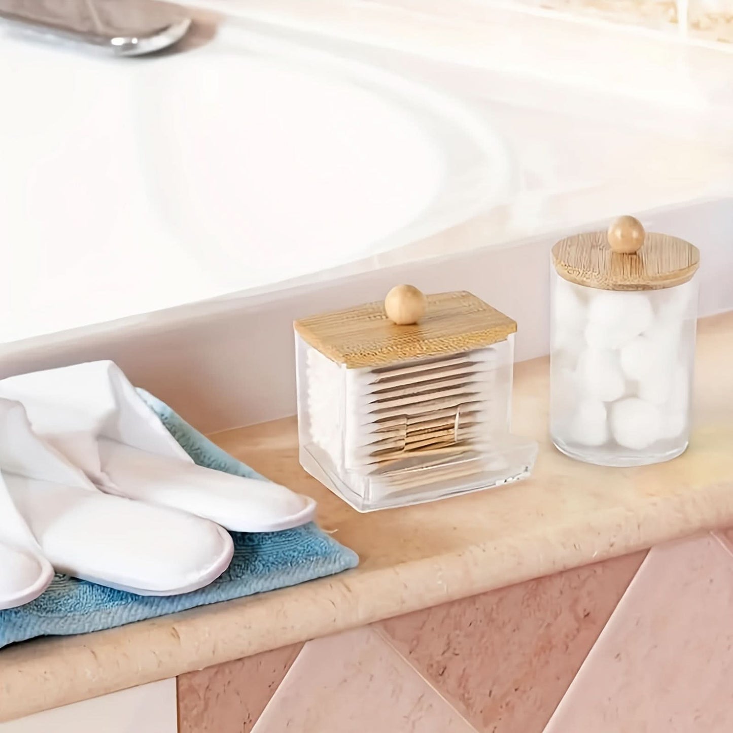3-Piece Clear Bathroom Storage Jar Set