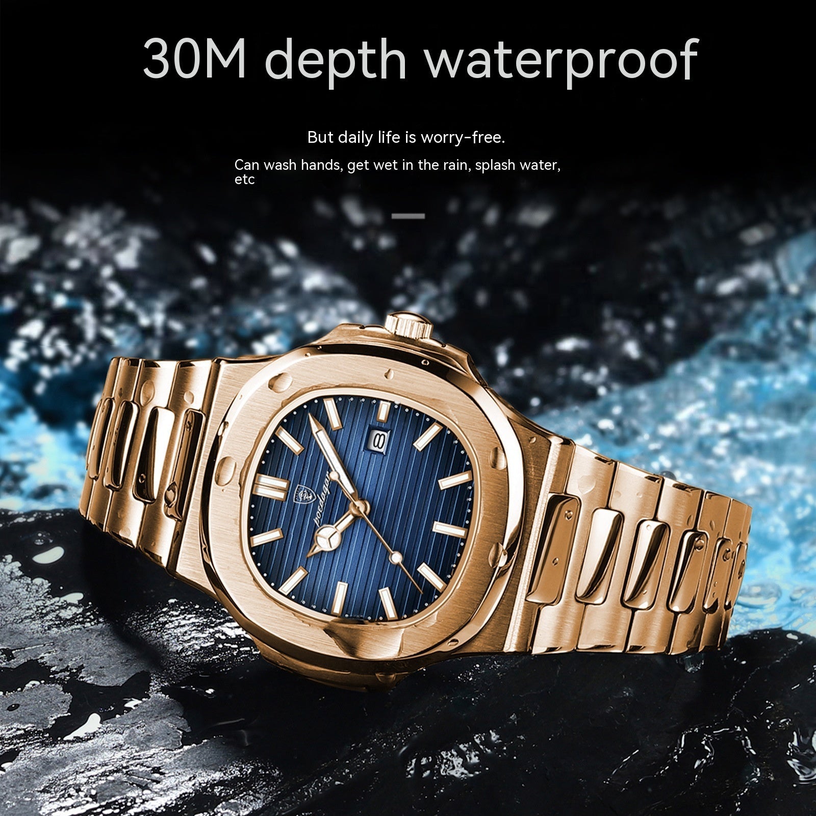 Poedagar 613 Luxury Stainless Steel Quartz Watch for Men