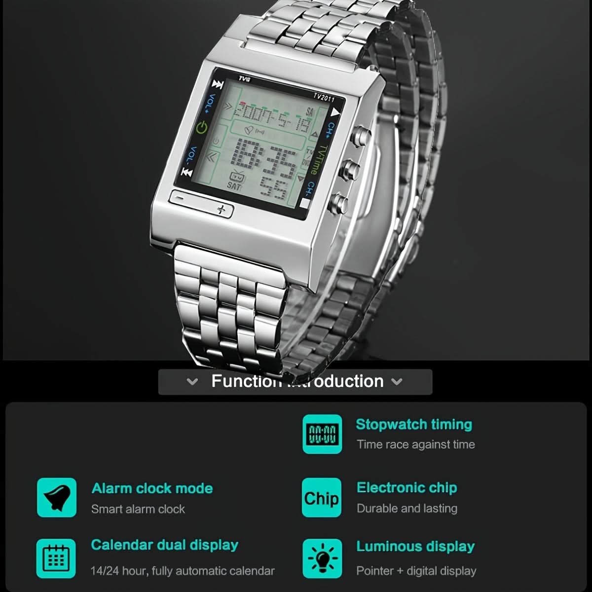 Men's Sporty Square Digital LED Watch