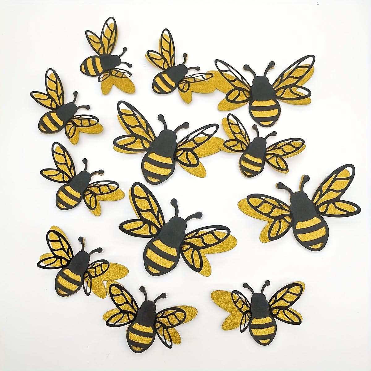 3D Bee Wall Stickers, Reusable Home Decor Set