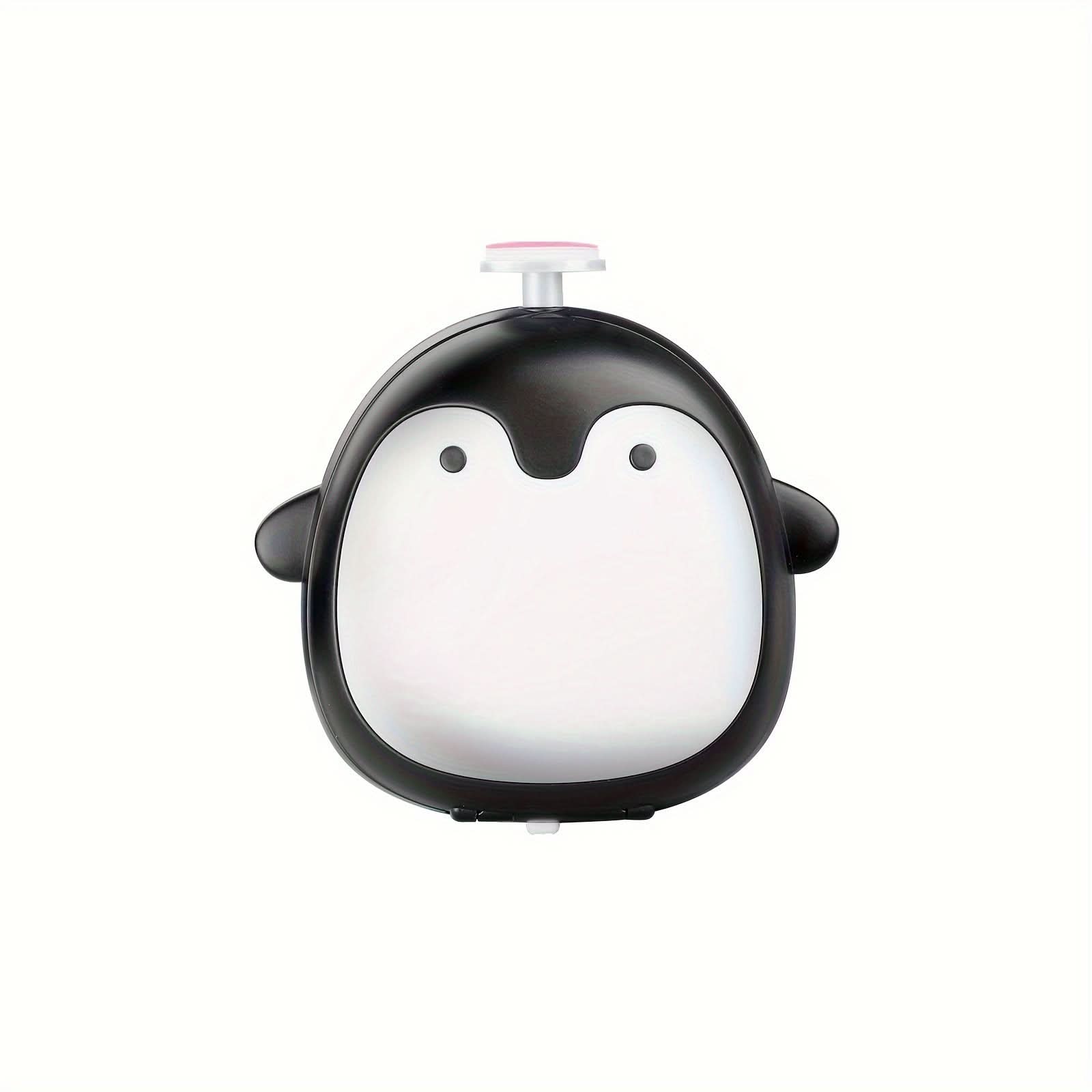 Electric Nail Grinder for Babies, Cartoon Penguin Design, 8 Grinding Heads