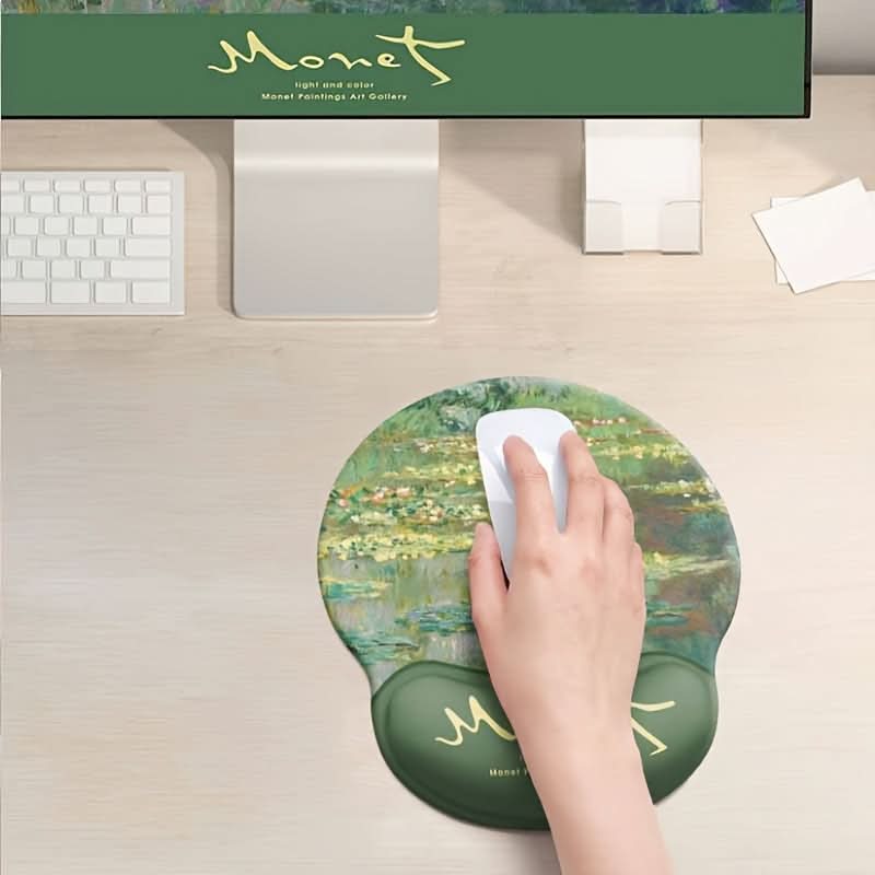 Oil Painting Water Lily Mouse Pad with Wrist Support