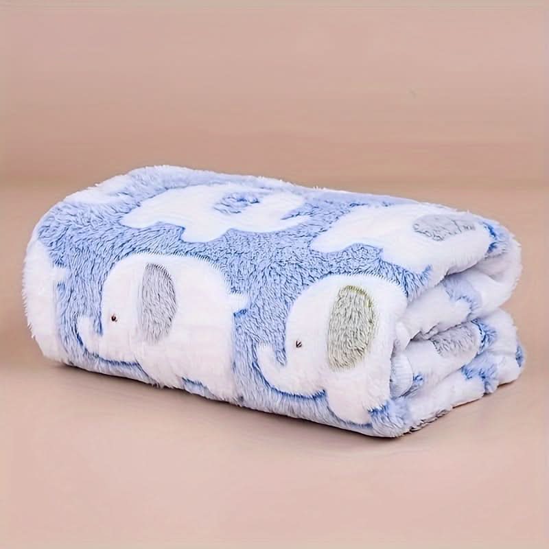 Cartoon Elephant Soft Pet Blanket for Cats & Dogs