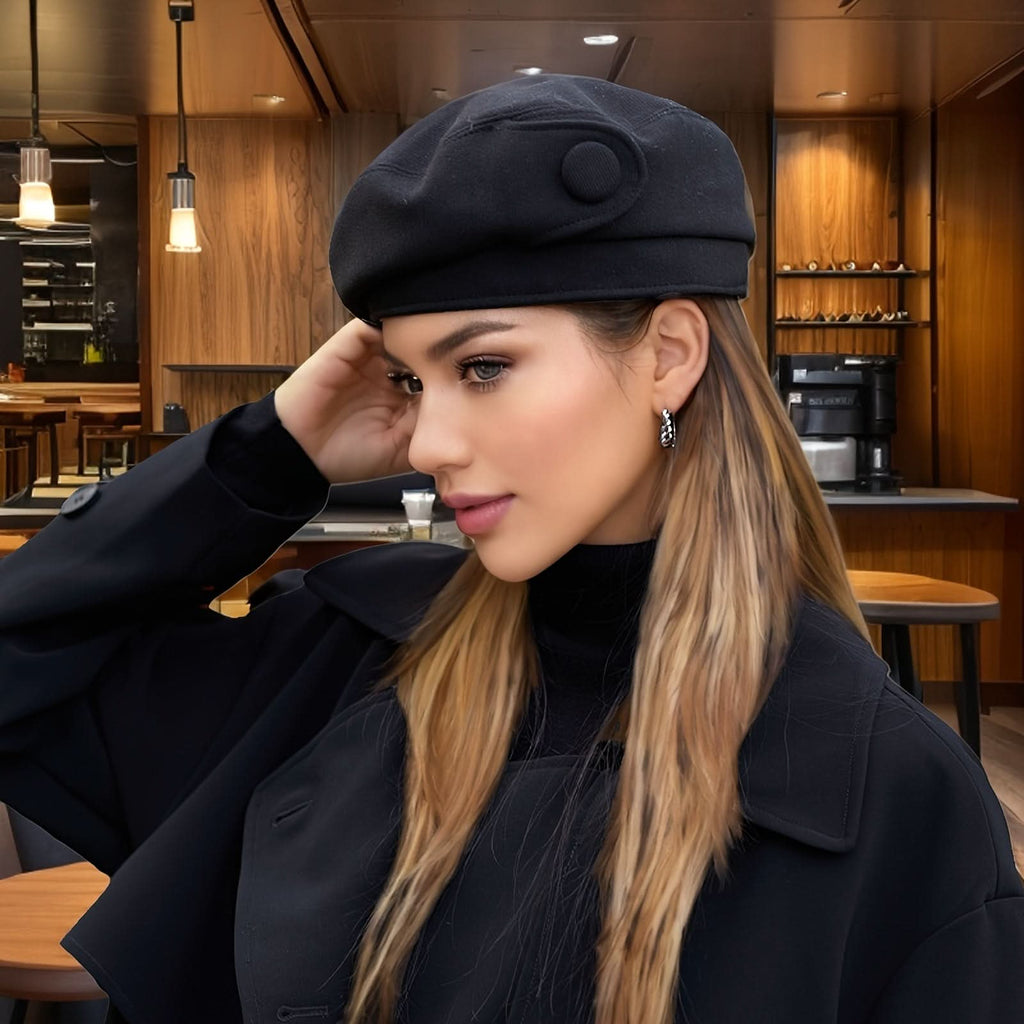 Elegant Women’s Beige Beret Hat – Sun Protection