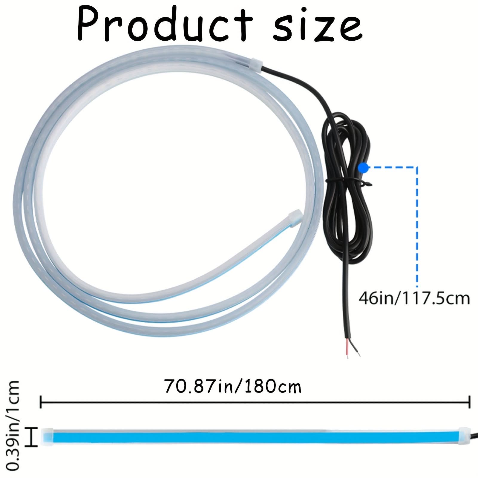 Dynamic LED Car Hood Light Strip – Streamer Scanning White Light, DC12V, Easy Install