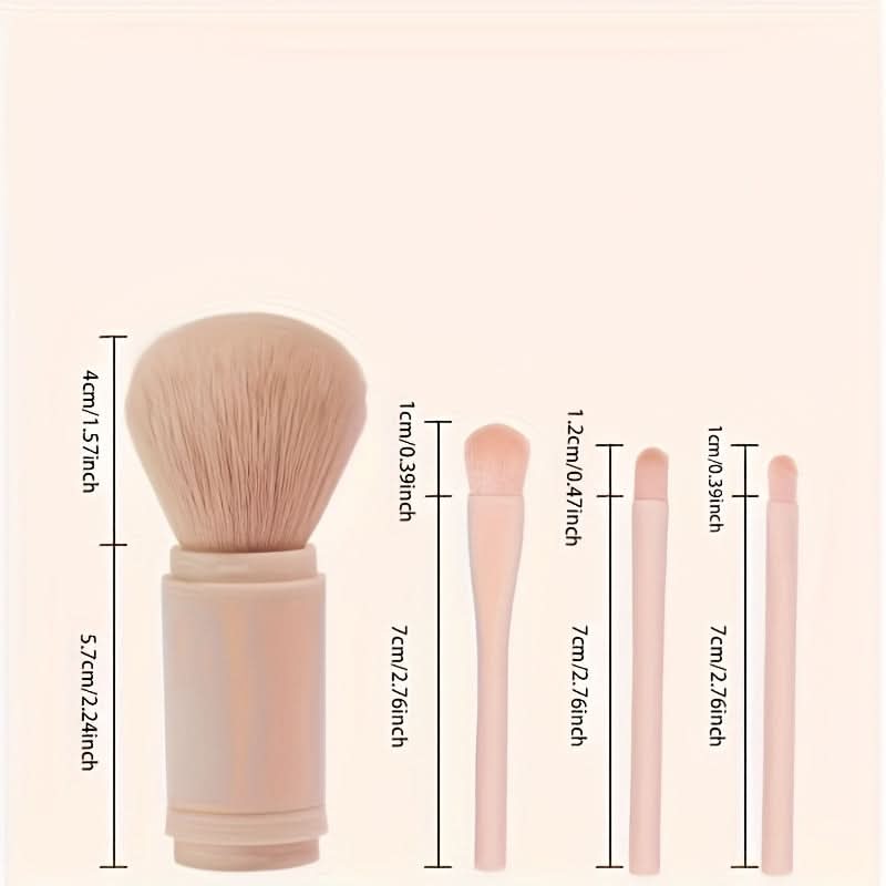 4-in-1 Mini Travel Makeup Brush – Portable