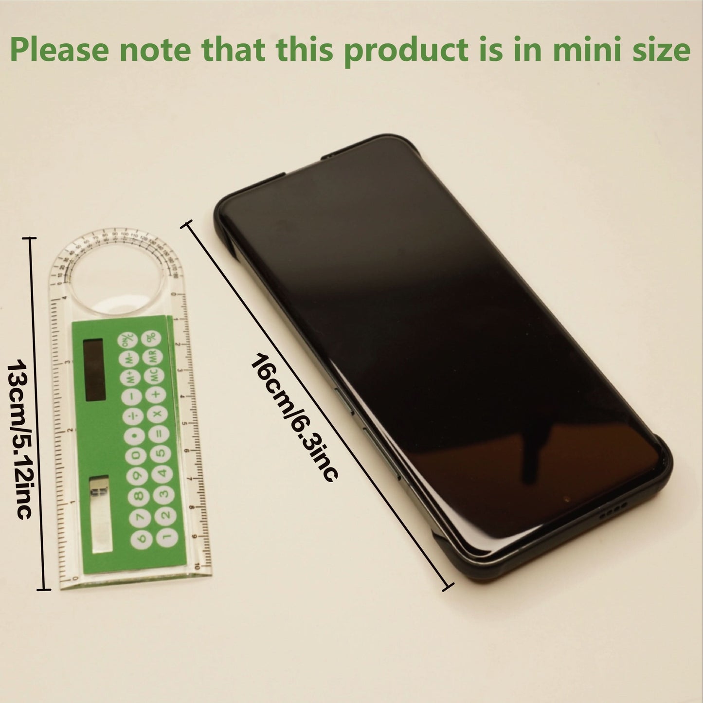 Mini 4-In-1 Solar-Powered Calculator with Ruler - LED Display