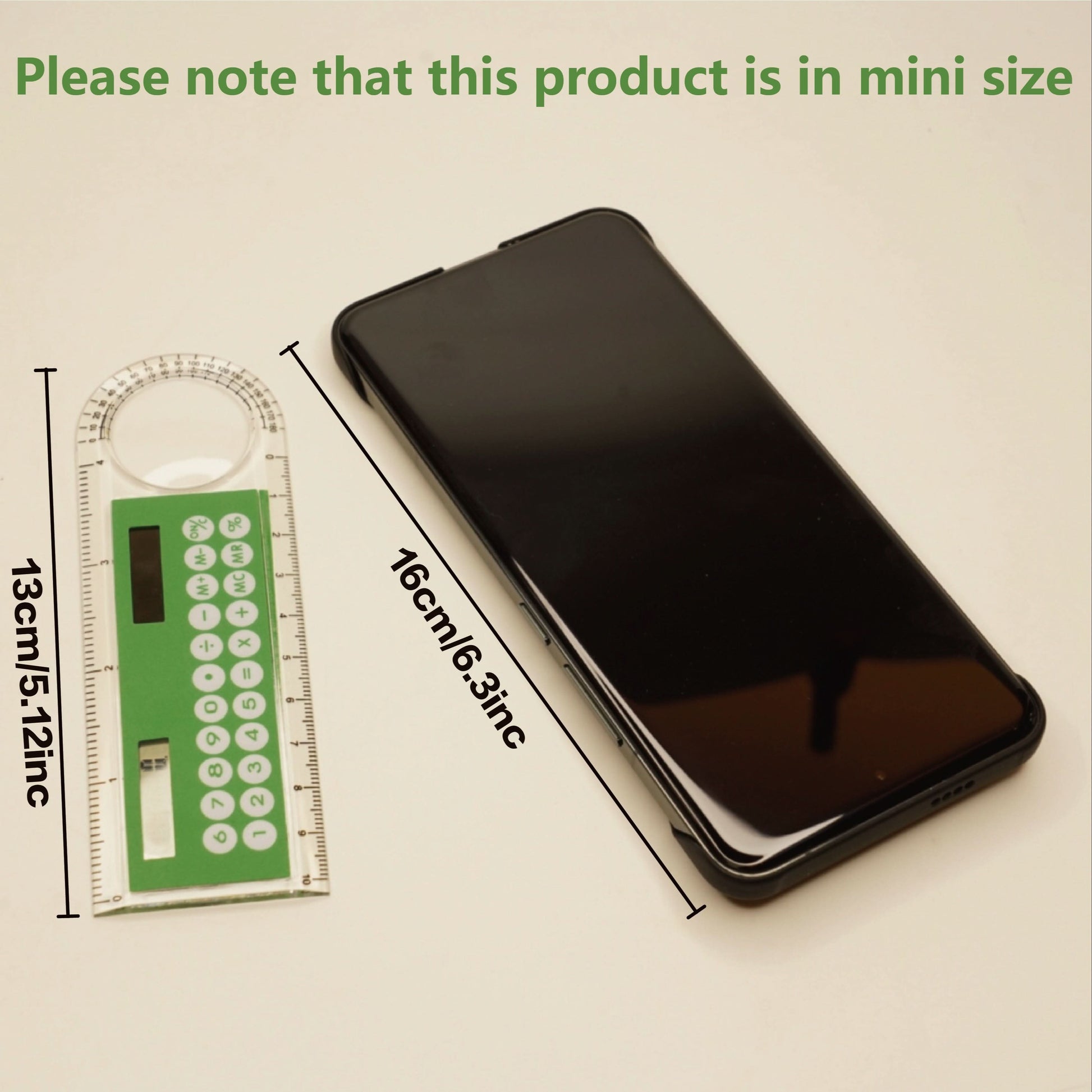 Mini 4-In-1 Solar-Powered Calculator with Ruler - LED Display