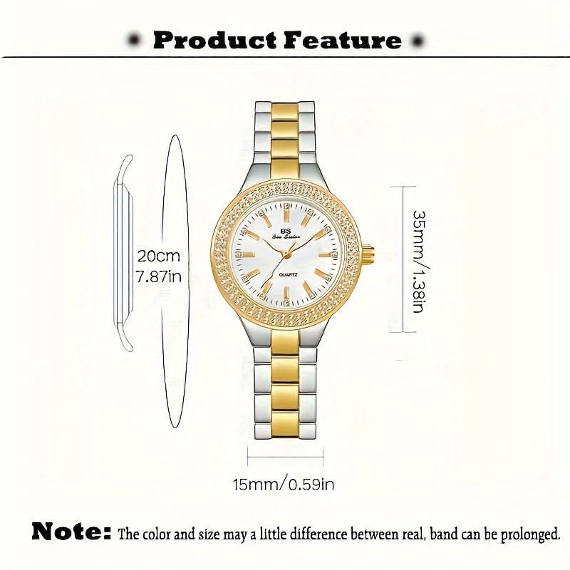 Exquisite Rhinestone Quartz Watch – Sparkling Casual Analog Timepiece