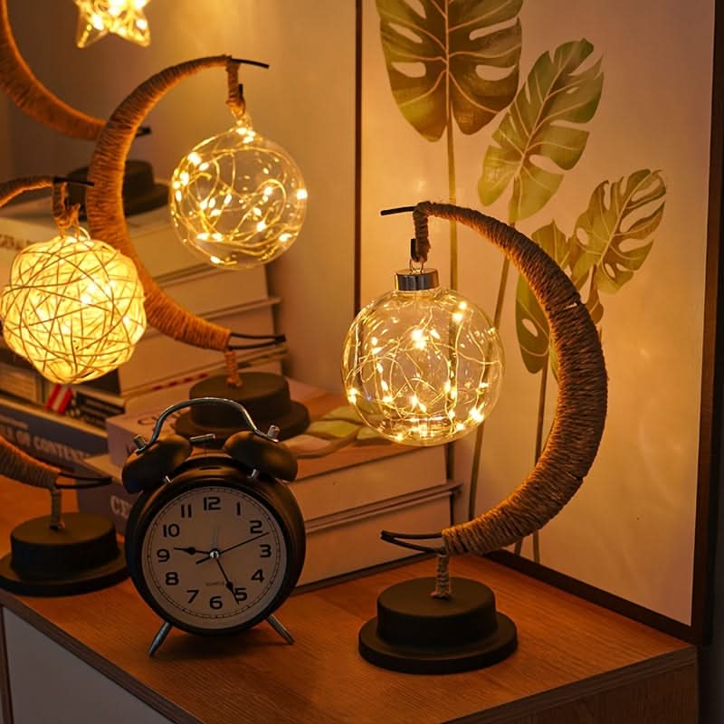 LED Moon Ball Lamp – Decorative Battery-Operated Table Lamp