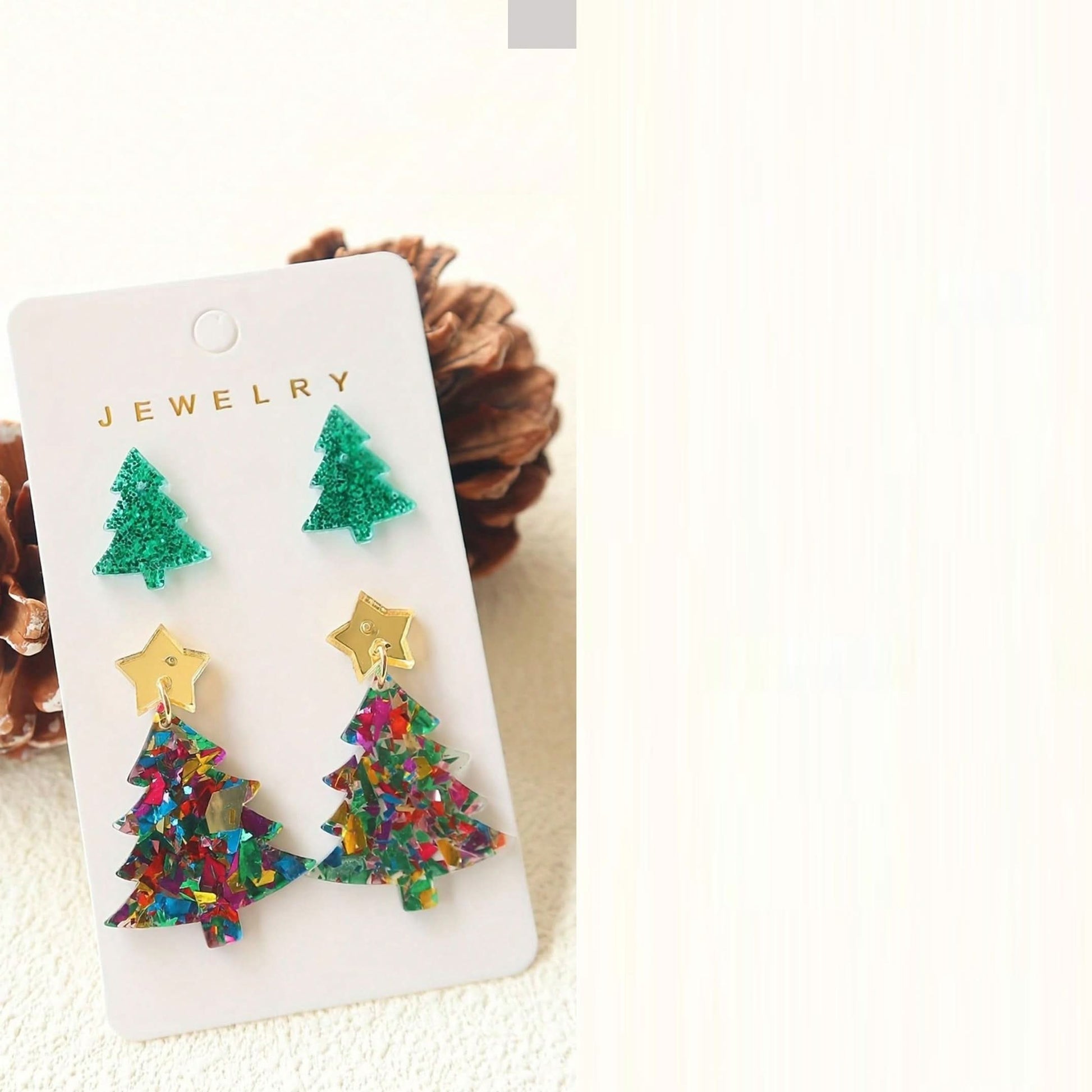 5 Pairs Christmas Tree Snowman Dangle Earrings