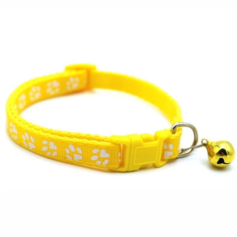 Adjustable Bell Collar with Paw Print Design
