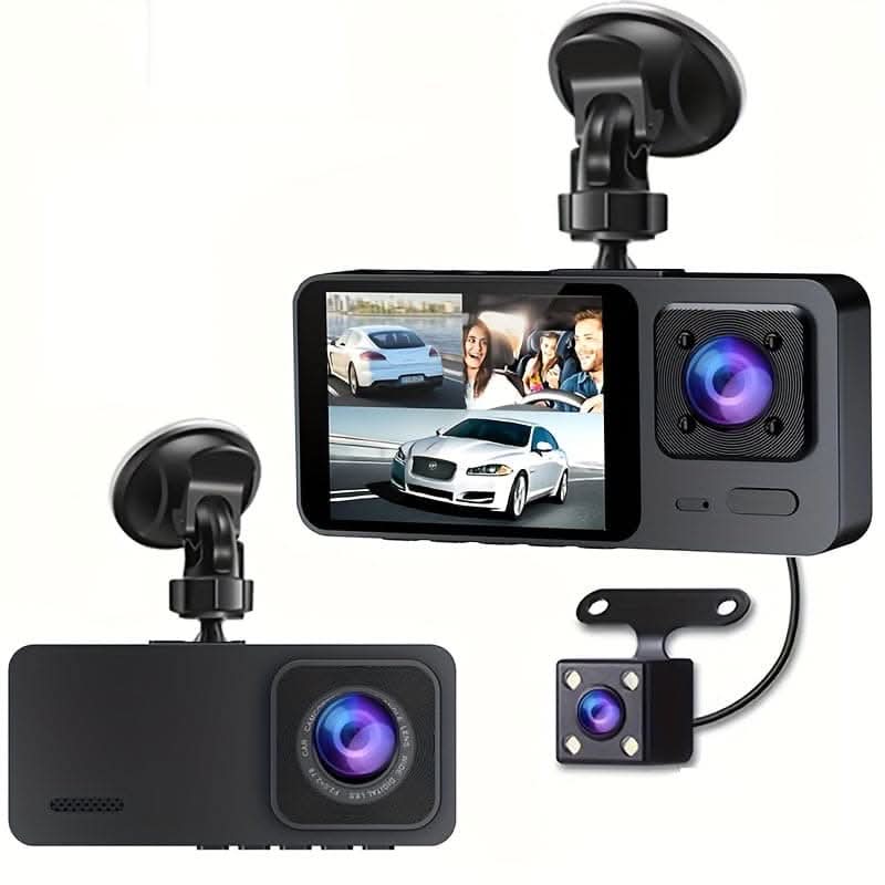 3-Channel 1080P Dash Cam with Night Vision