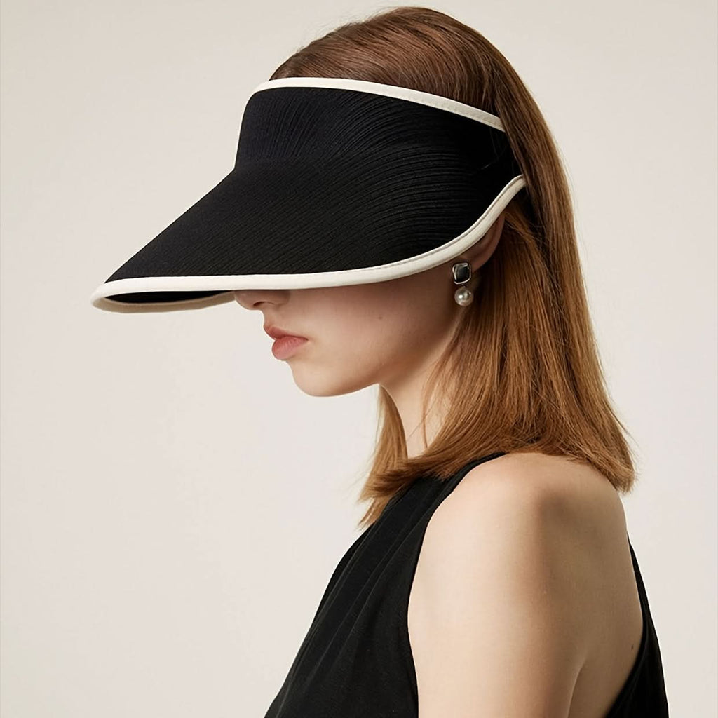 Women’s Embroidered Sun Visor Hat – UPF 50+ UV Protection, Elastic Fit, 100% Polyester