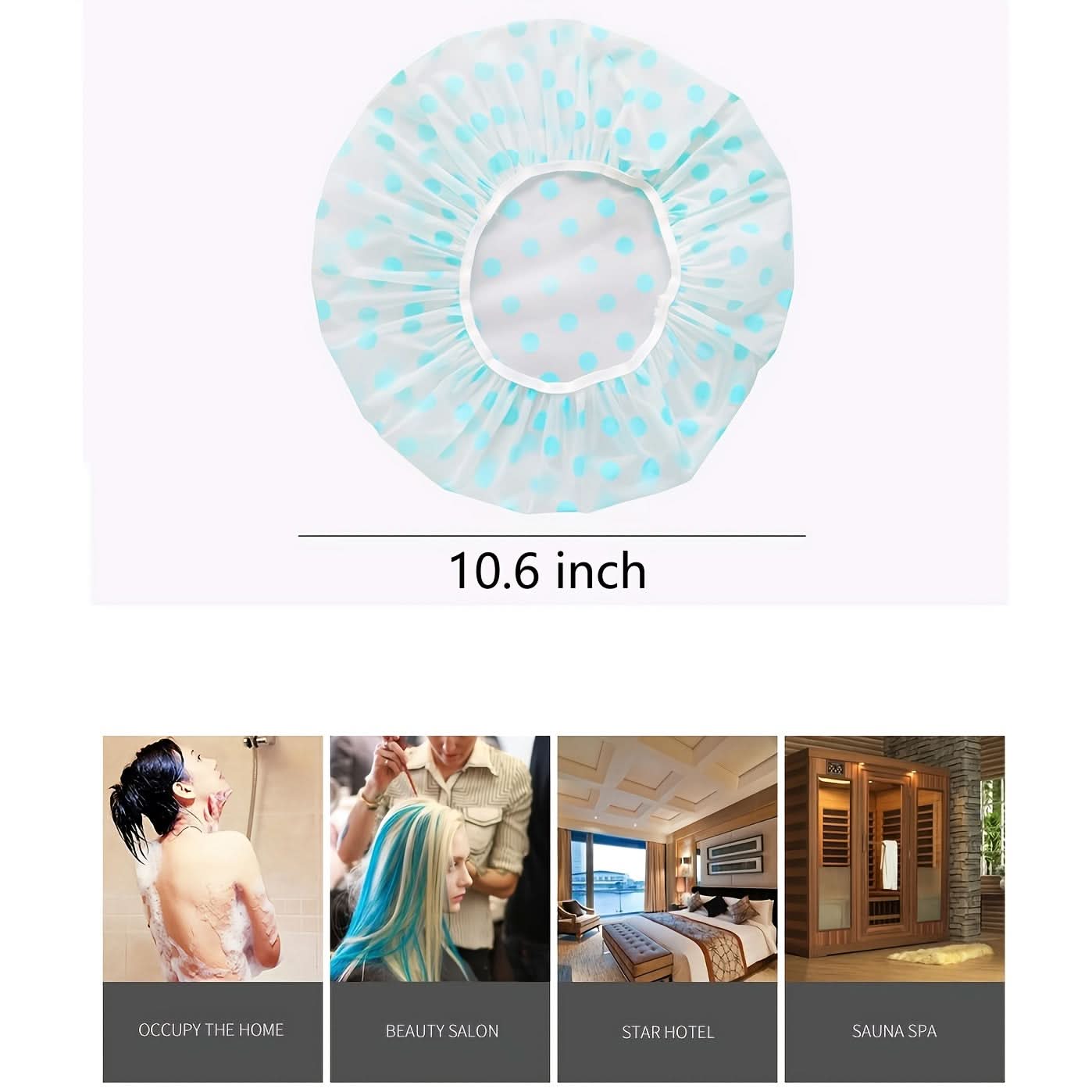 3 Pcs Reusable Waterproof Shower Caps with Floral Print