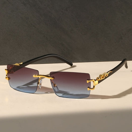 Timeless Retro Square Metal Rimless Glasses – Chic & Versatile Eyewear