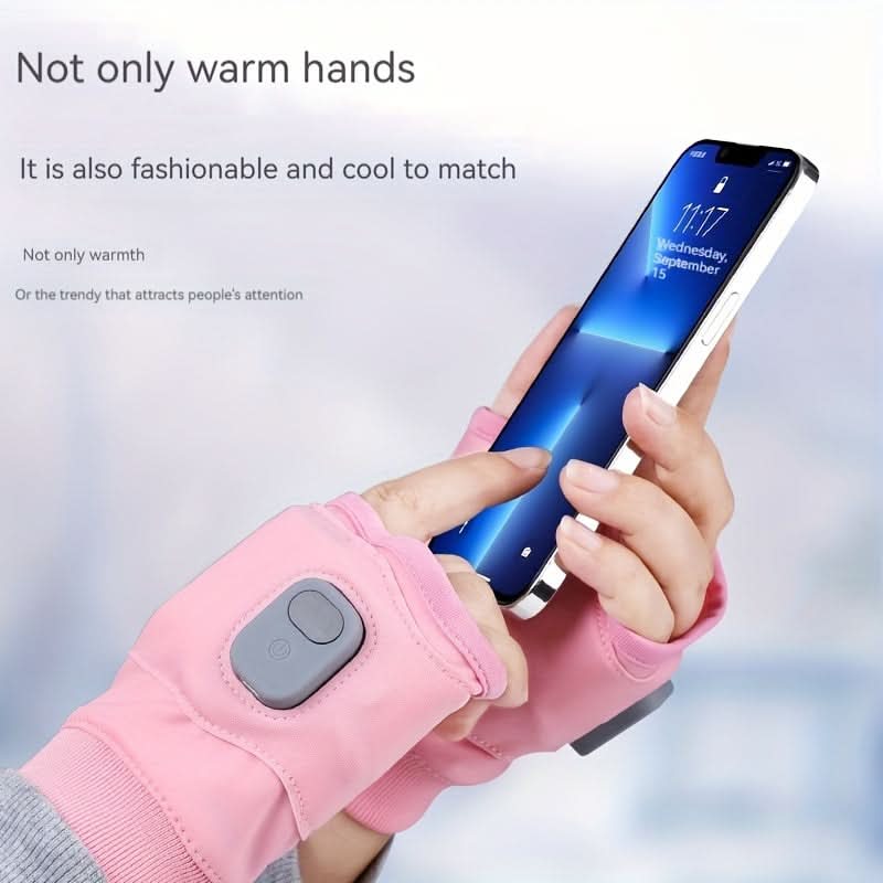 USB Heated Hand Warmer Gloves with 3-Level Control