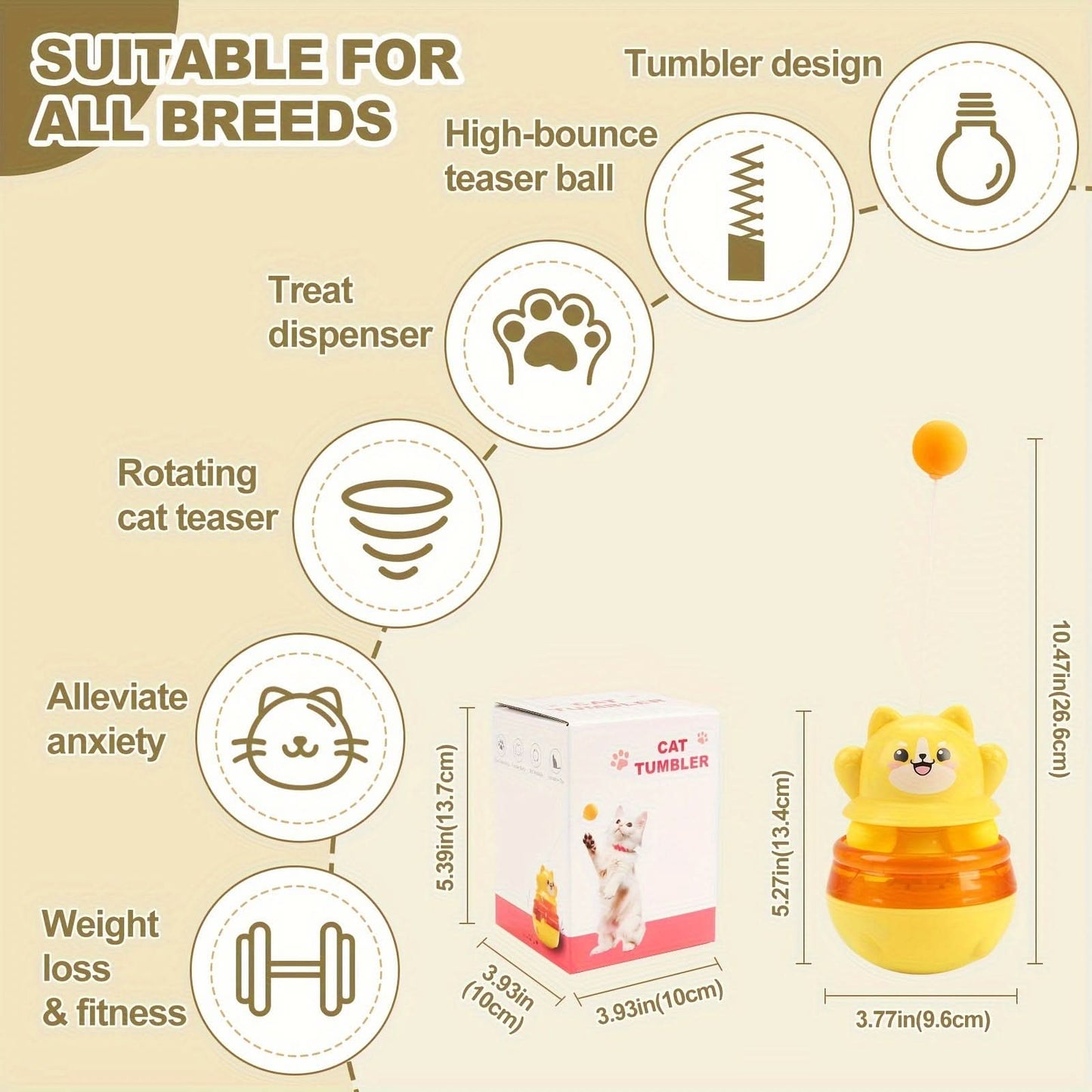 Tease Cat Stick Toy - Self-Stomping Slow Feeder