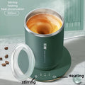 Smart Heat Self-Stirring Mug - Auto Heating, Insulated Stainless Steel Coffee Cup