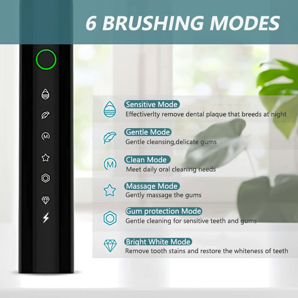 28000 VPM Electric Toothbrush – 6-Speed Rechargeable