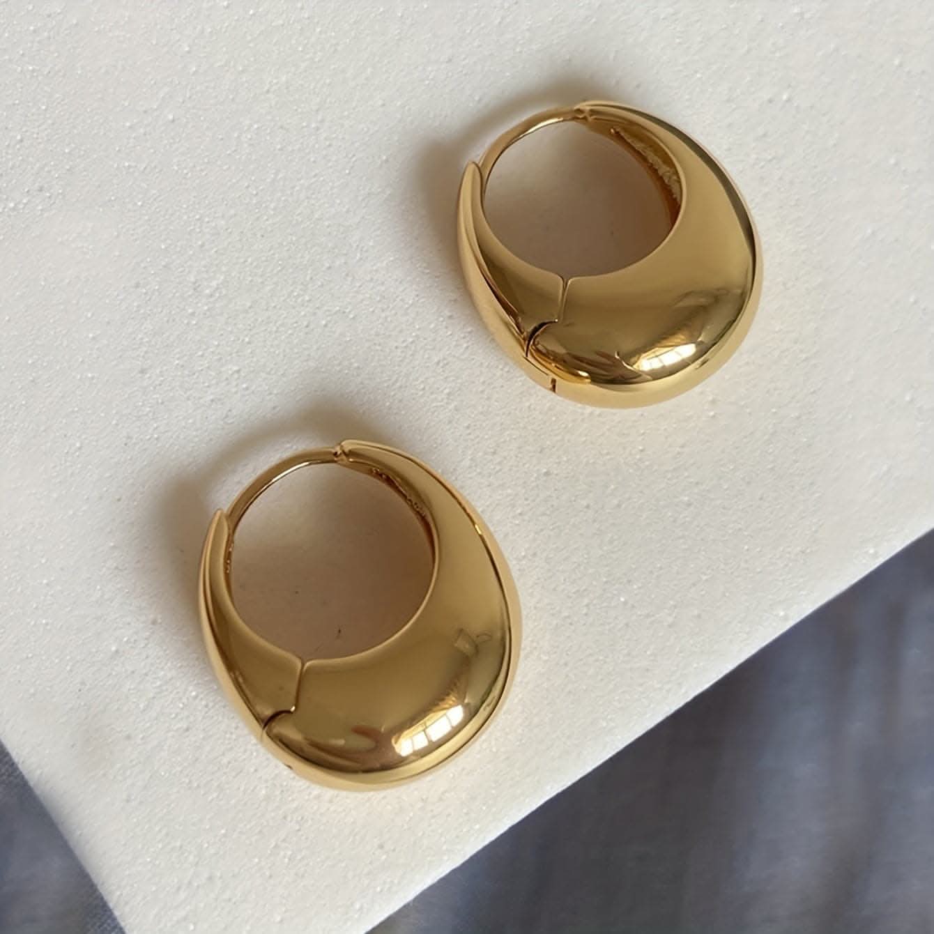 Vintage Copper Geometric Hoop Earrings