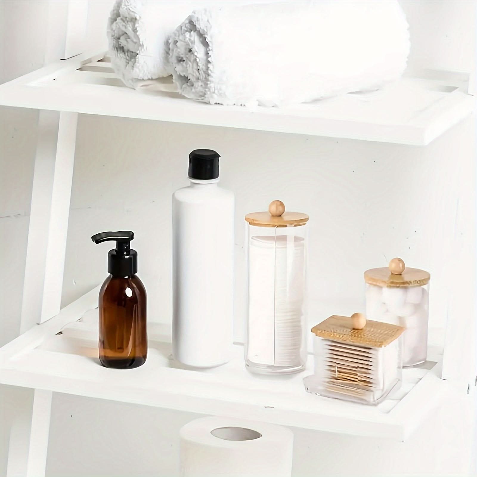 3-Piece Clear Bathroom Storage Jar Set