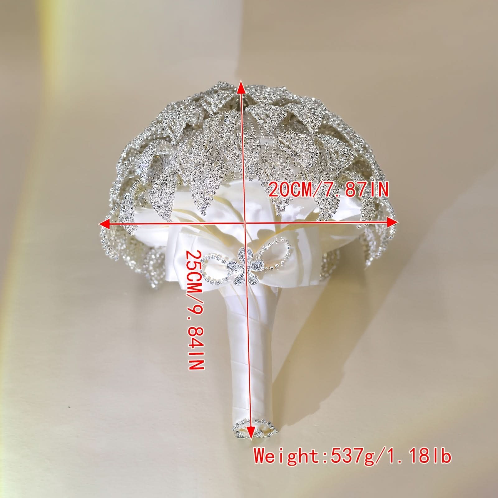 Silvery Rhinestone Wedding Bouquet – Bride’s Accessory