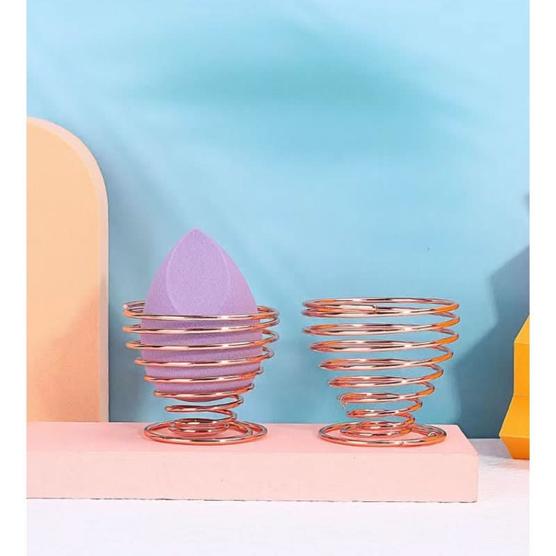 Elegant Rose Gold Stainless Steel Makeup Sponge Holder