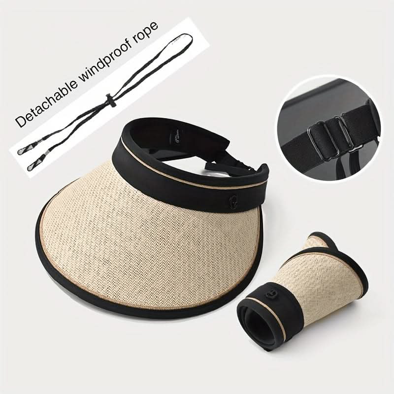 1-2pcs Summer Women's Sun Hat with Detachable Windproof Rope