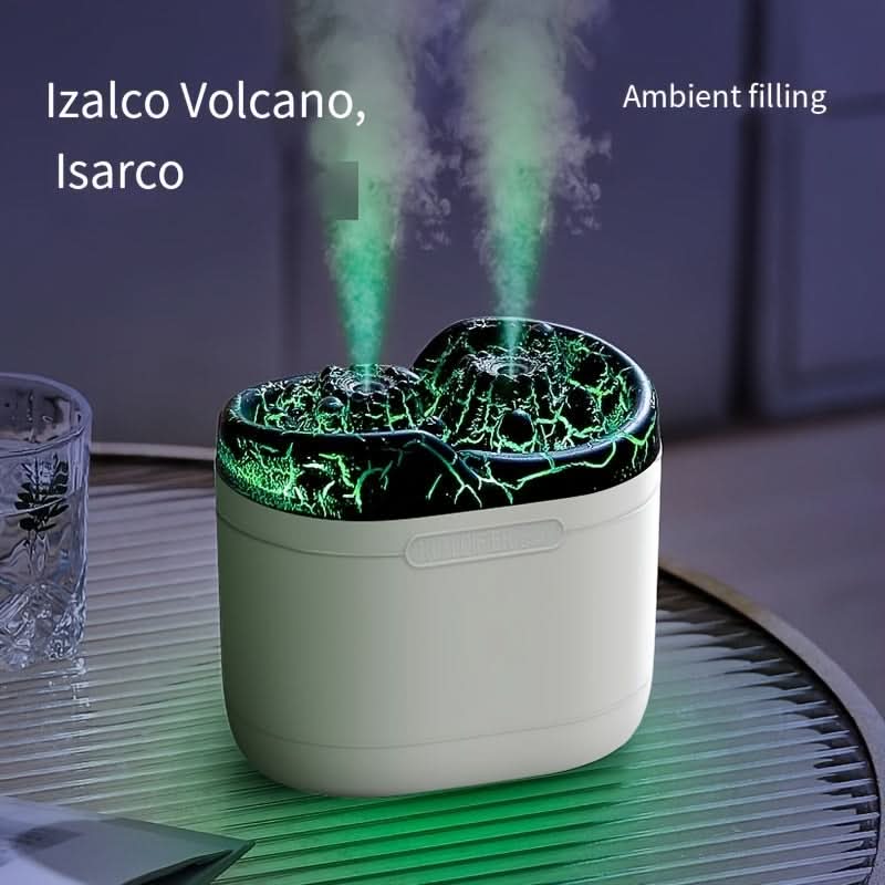 Volcano USB Humidifier & Aromatherapy Diffuser – LED Nightlight, Double Spray