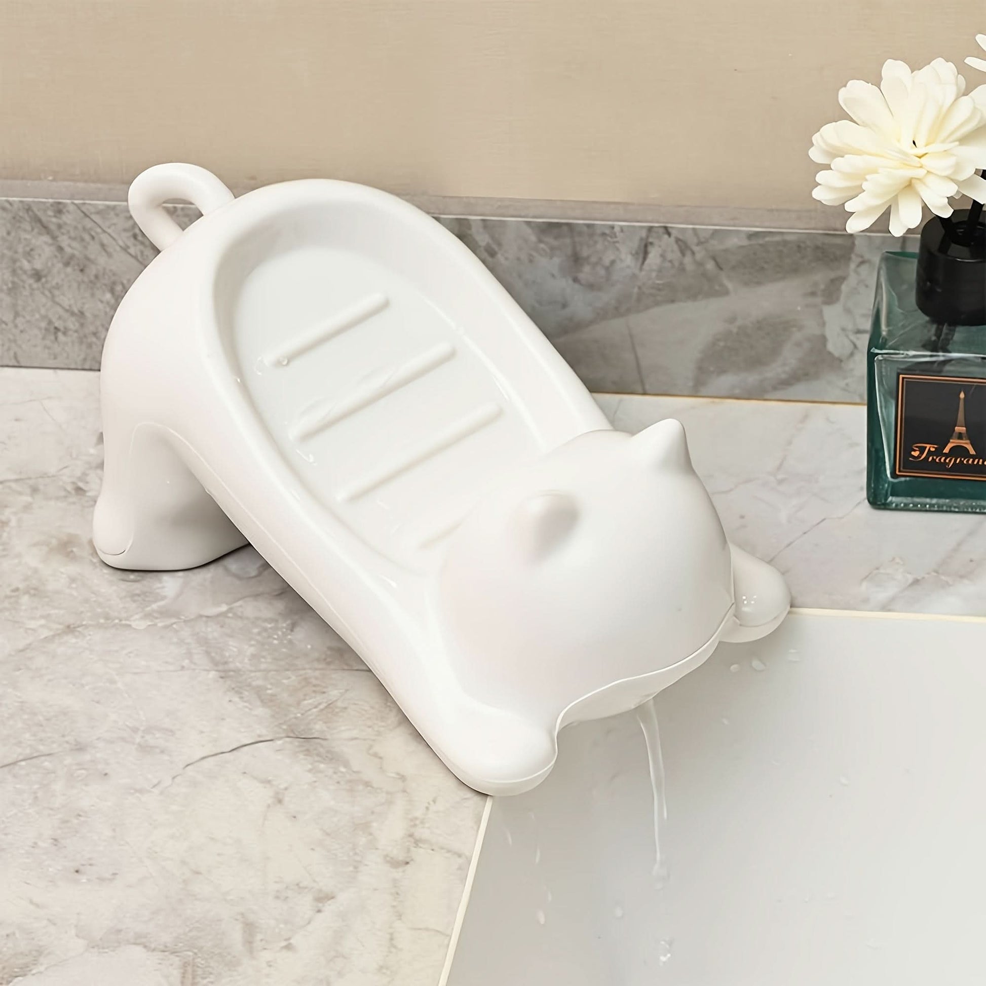 Cat-Shaped Soap Dishes – Self-Draining Plastic Soap Holders