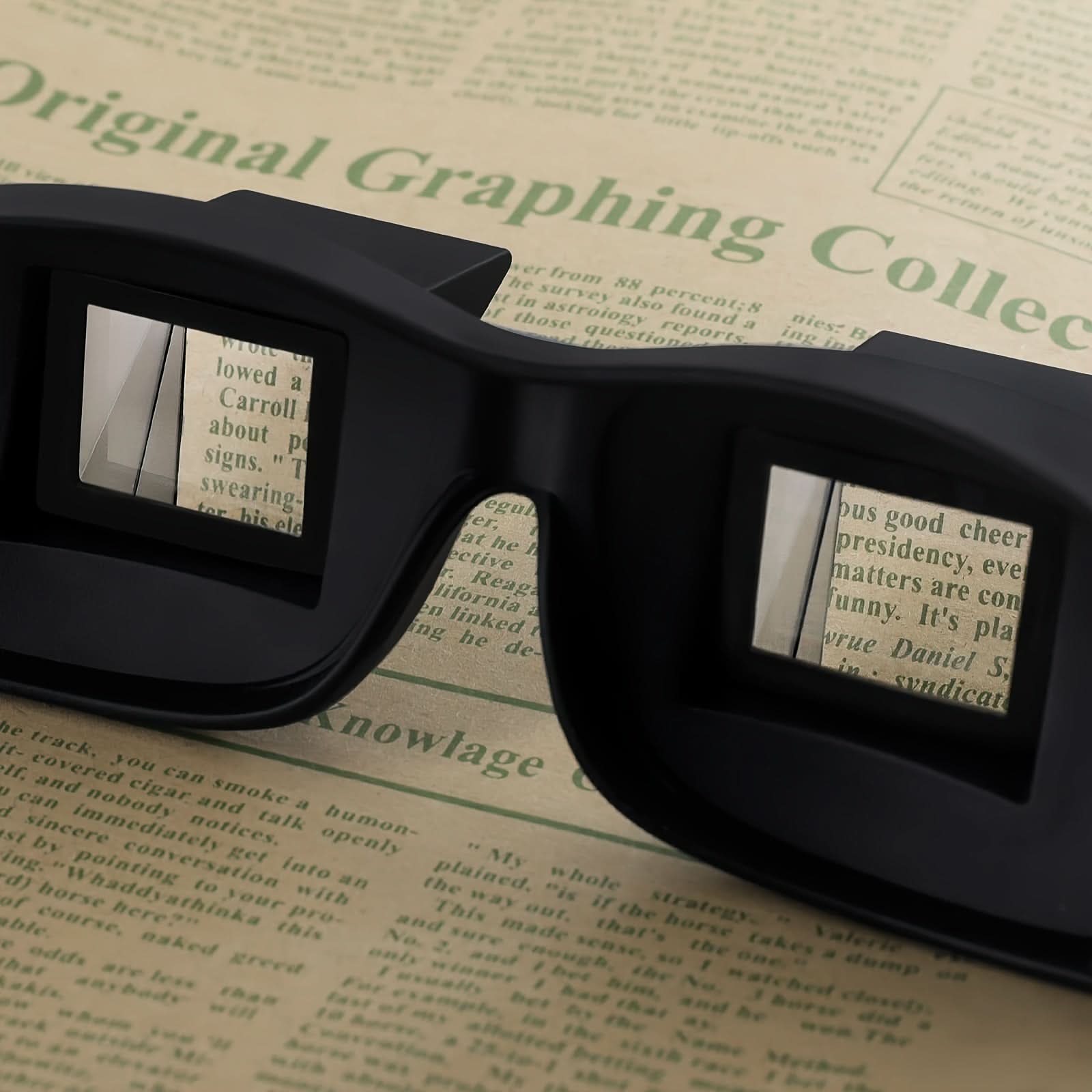 KROKODIL Rectangular Lazy Glasses - HD Prism Clear Lens for Reading & TV