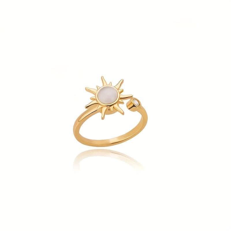 Adjustable Opal Sun Ring – Stainless Steel