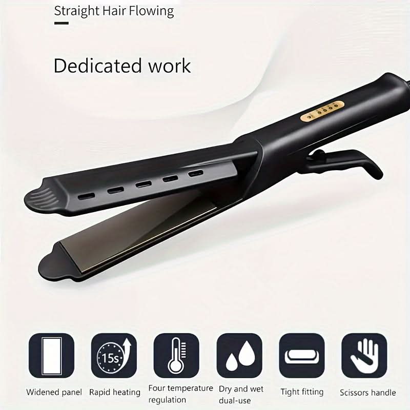 4-Speed Hair Straightener & Curler – Dual Purpose Flat Iron