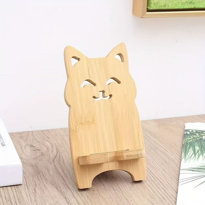 Bamboo Dragon Cat Phone Stand Holder