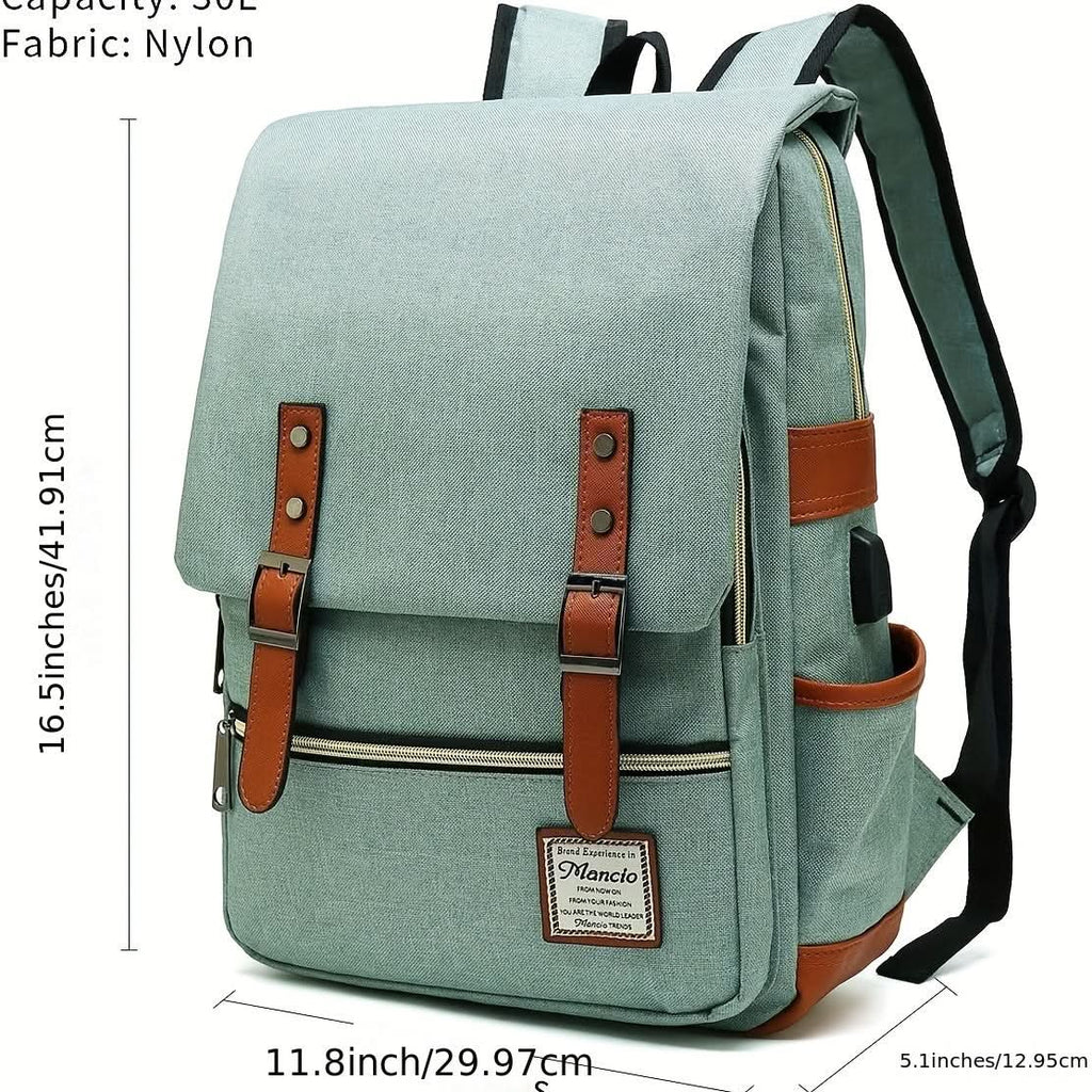 Waterproof Vintage-Style 15.6-Inch Laptop Shoulder Bag for Men & Women