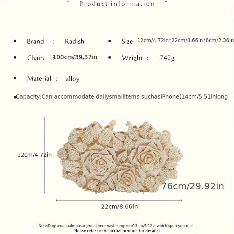 Rhinestone Floral Evening Clutch with Strap