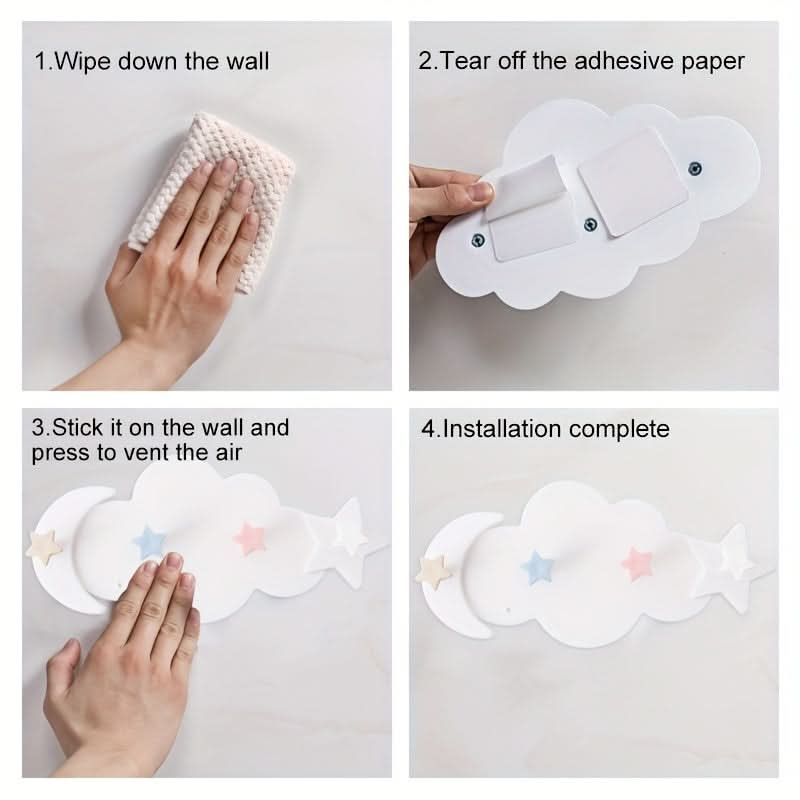 Adhesive Cloud Wall Hook, Strong Load-Bearing