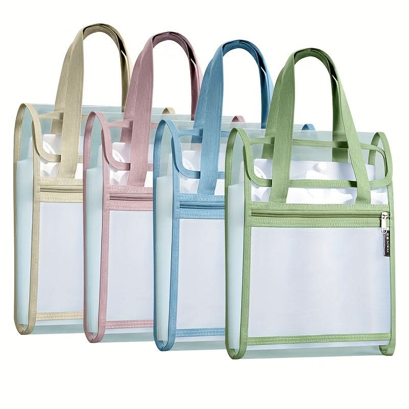 4-Piece Desktop Vertical File Organizer, A4 Expanding Storage with Labels