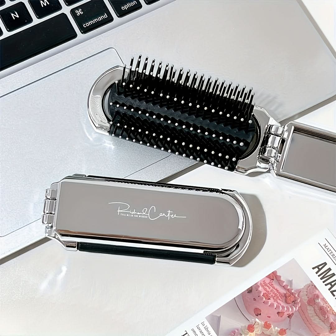 Mini Folding Hair Brush for Women – Portable with Air Cushion