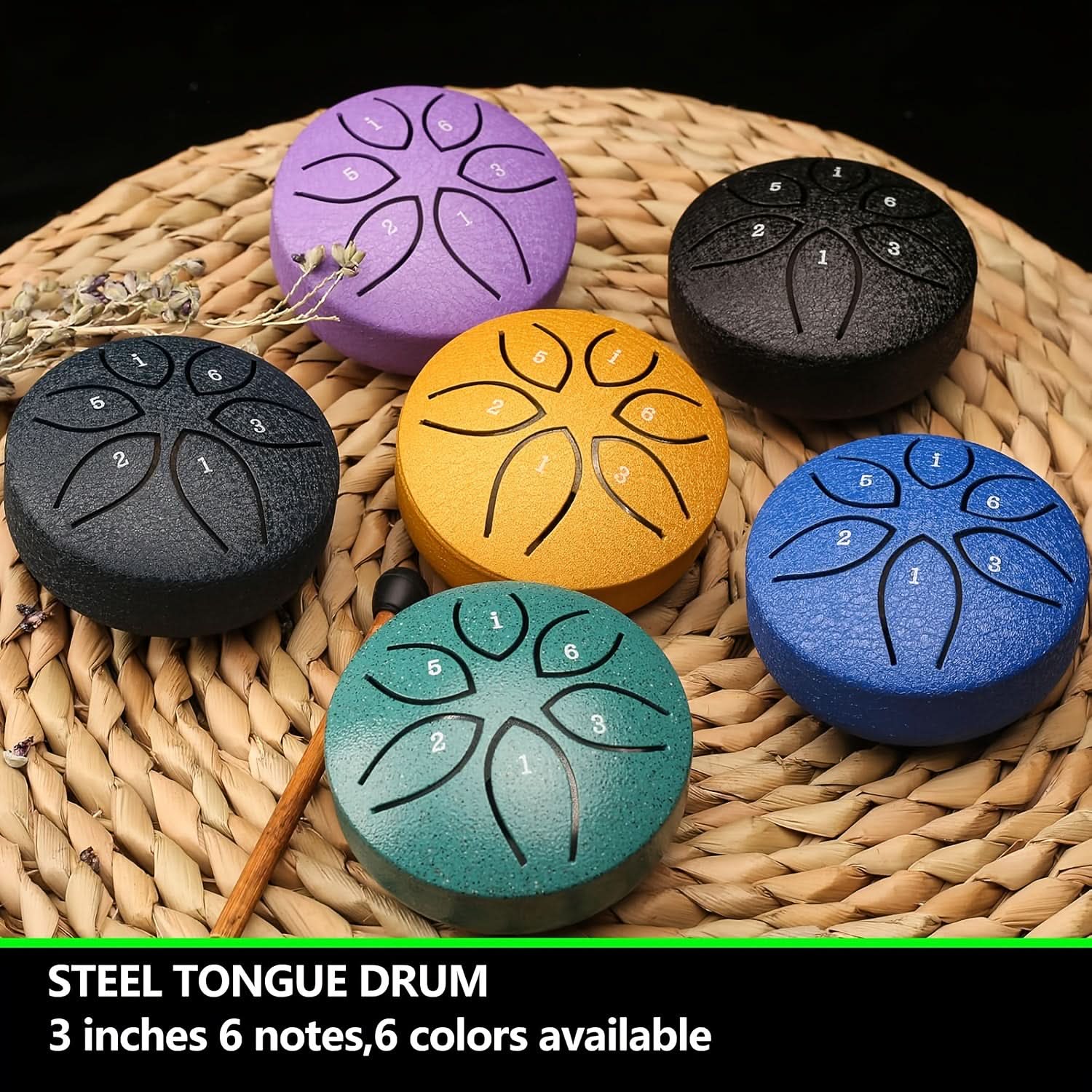 Mini Steel Tongue Drum – 3-Inch 6-Tone Handheld Percussion Instrument