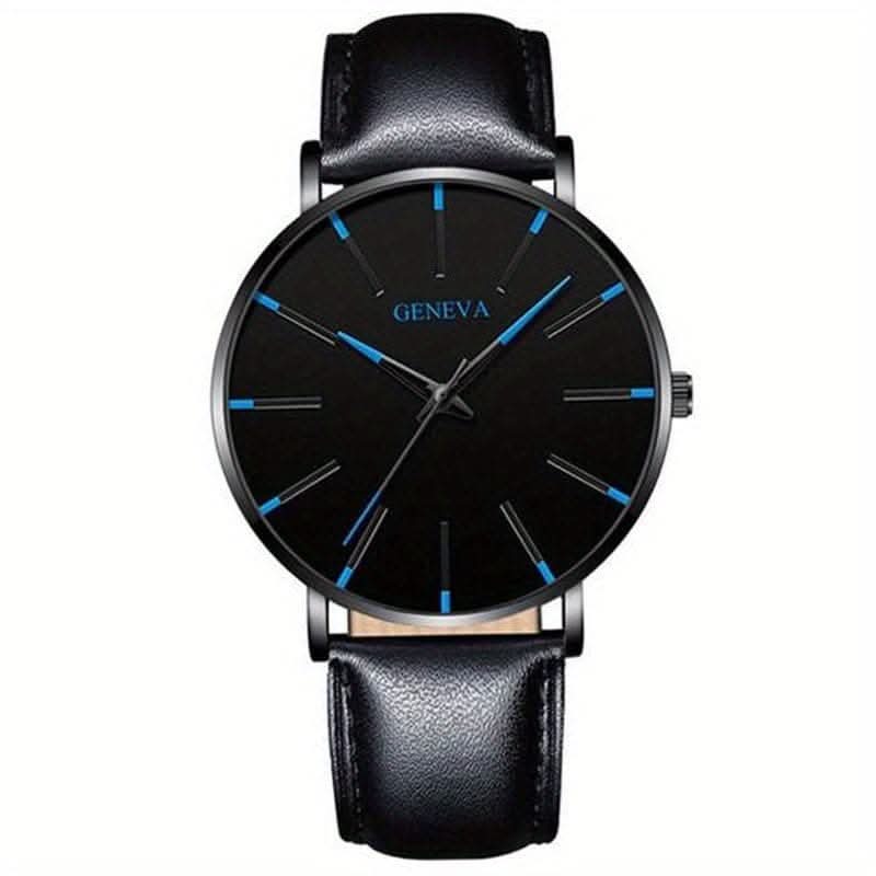 Minimalist Men's Fashion Ultra Thin Watch with Stainless Steel Belt