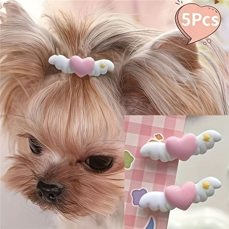 5-Pack Cute Mini Wing Pet Hair Clips