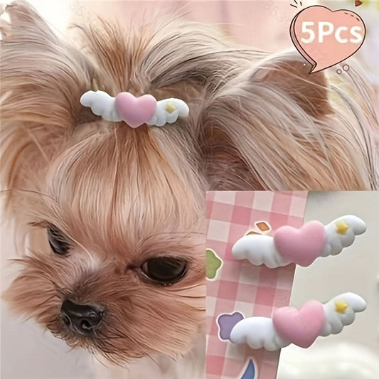 5-Pack Cute Mini Wing Pet Hair Clips