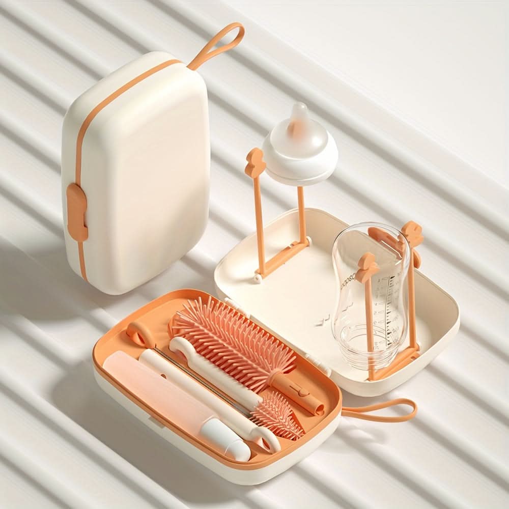 Silicone Bottle & Pacifier Brush Set with Storage Box