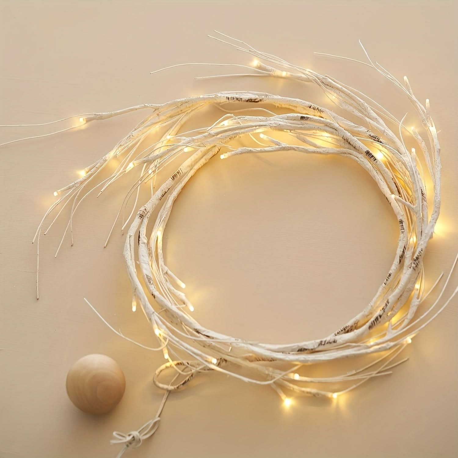 6ft Pre-Lit Birch Garland with 48 LEDs - Battery Operated, Remote & Timer Control