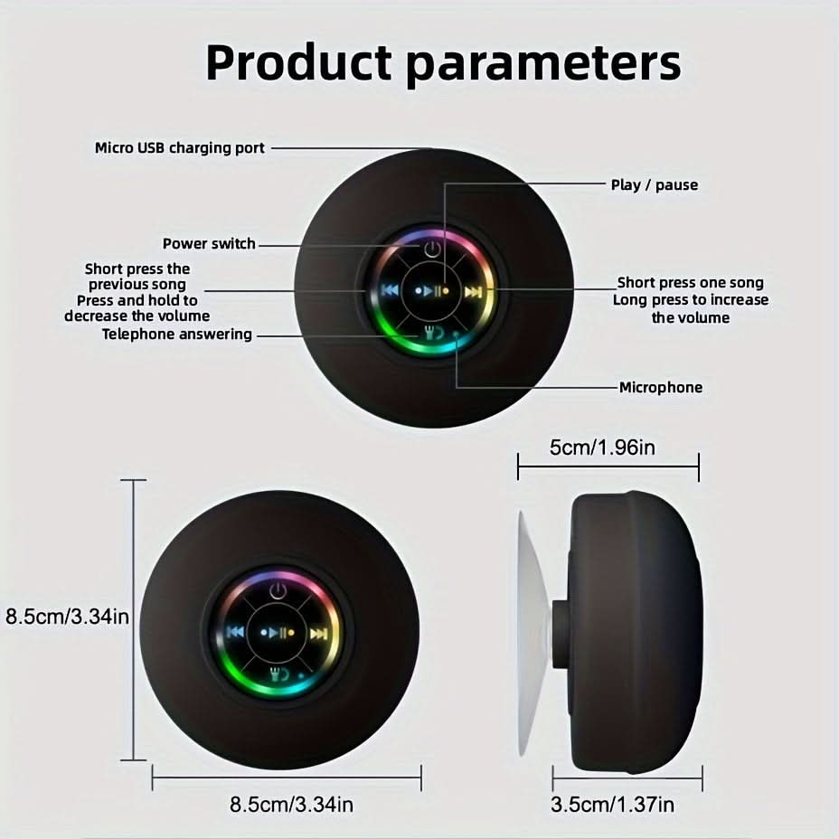 Portable Waterproof LED Bluetooth Speaker