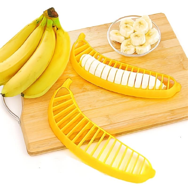 Banana & Cucumber Slicer with Stainless Steel Blade – Manual Fruit Cutter Tool