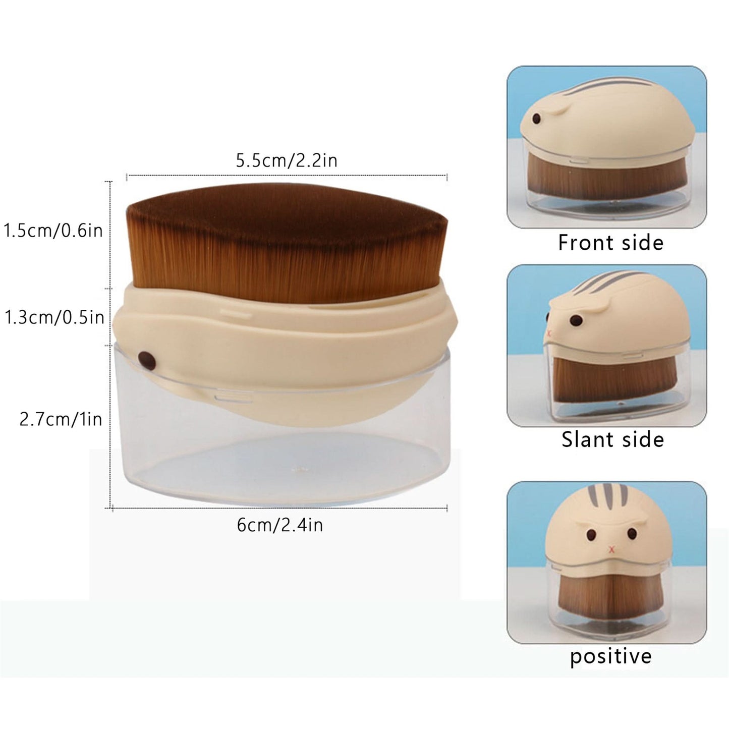 Cute Hamster Foundation Brush – Soft Makeup Brush for Face & Body Blending