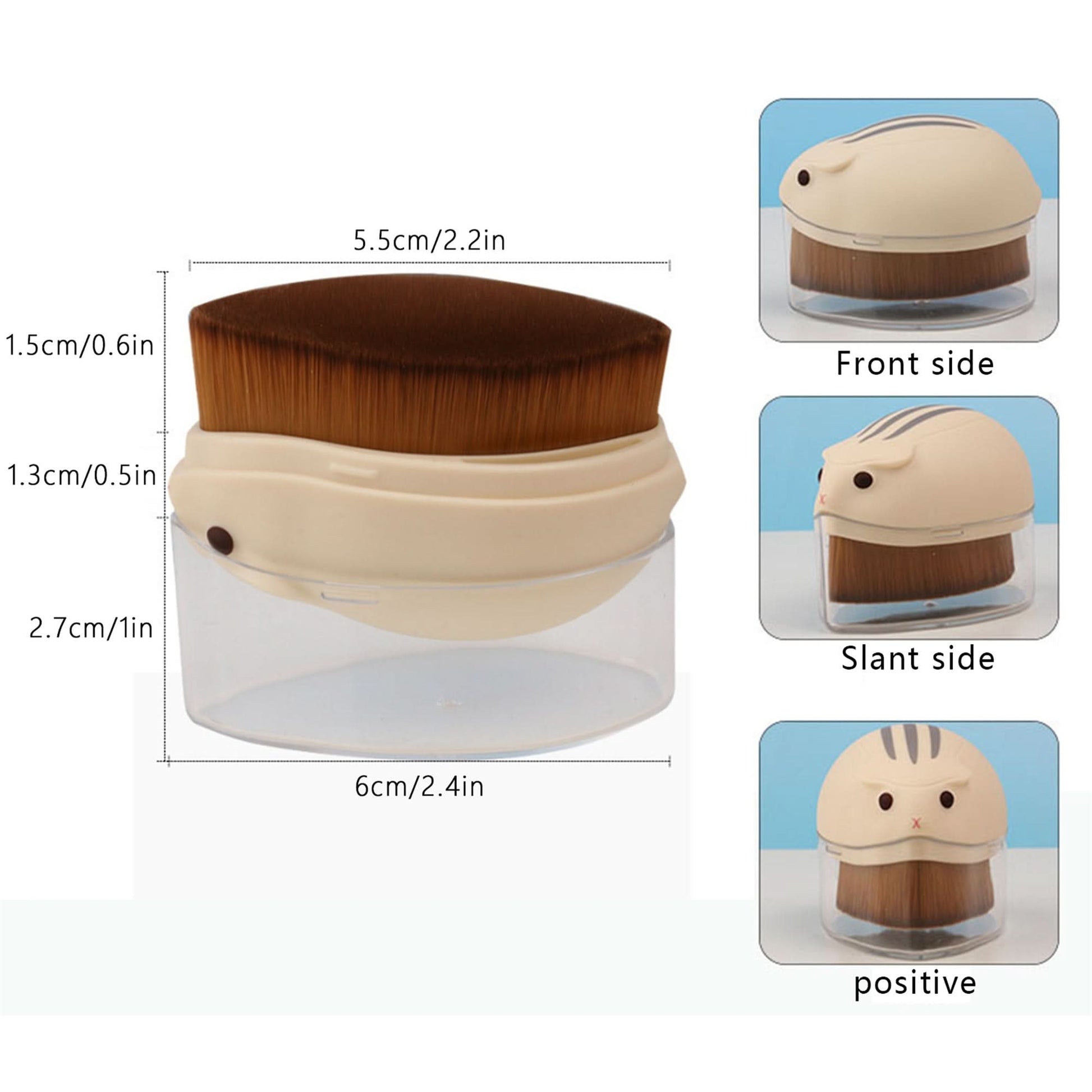 Cute Hamster Foundation Brush – Soft Makeup Brush for Face & Body Blending